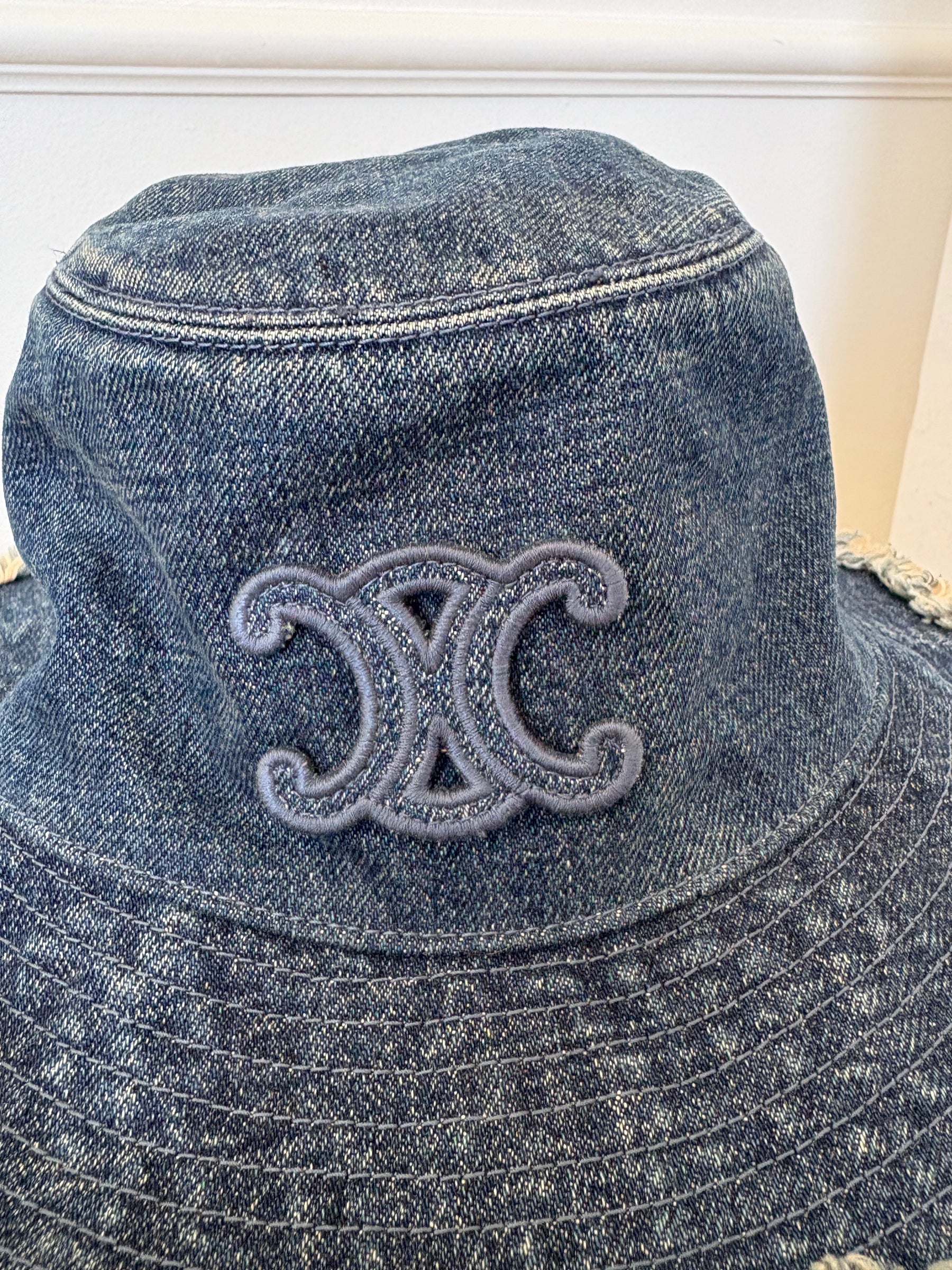 Celine Denim Bucket Hat, M