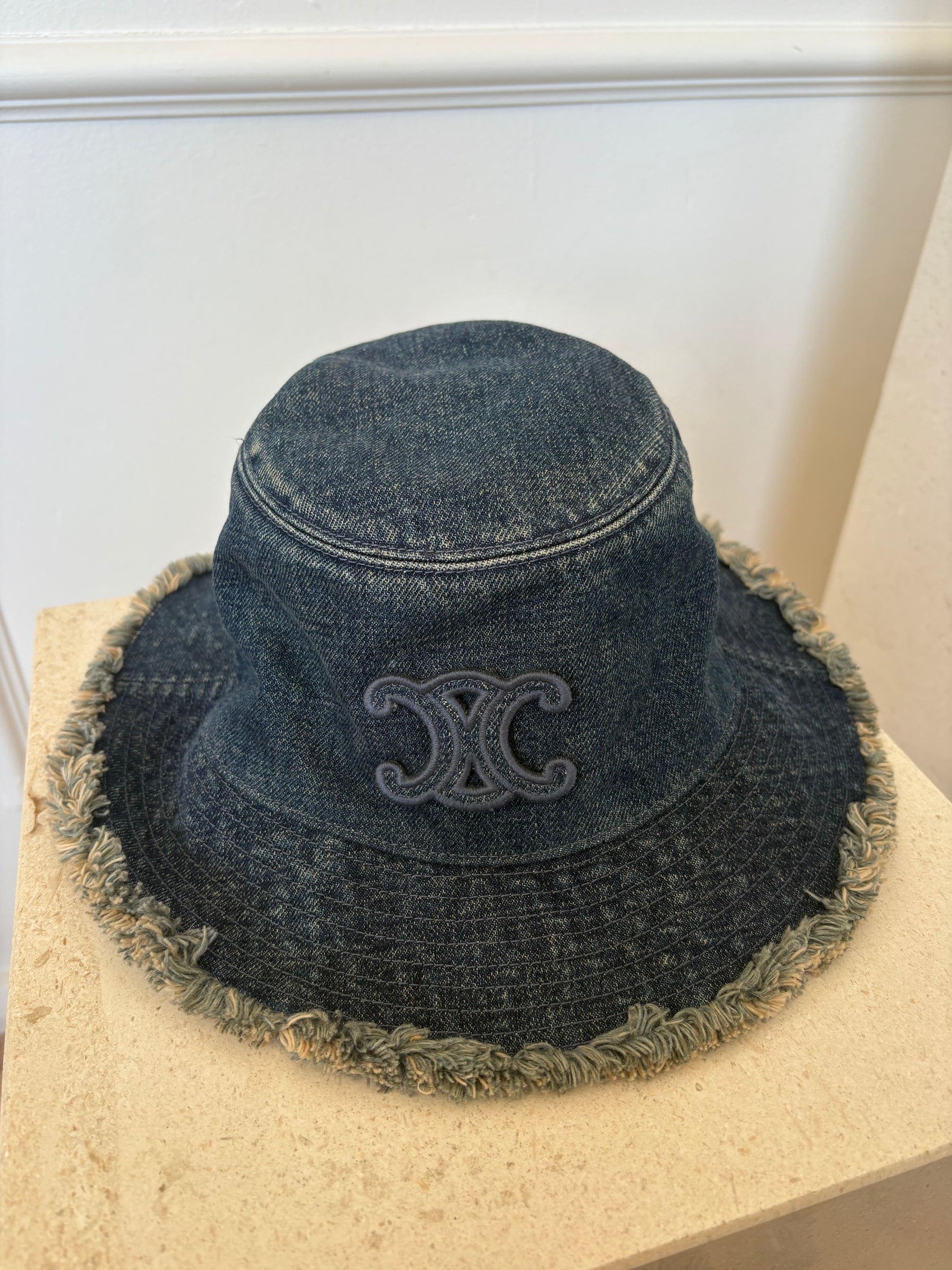 Celine Denim Bucket Hat, M