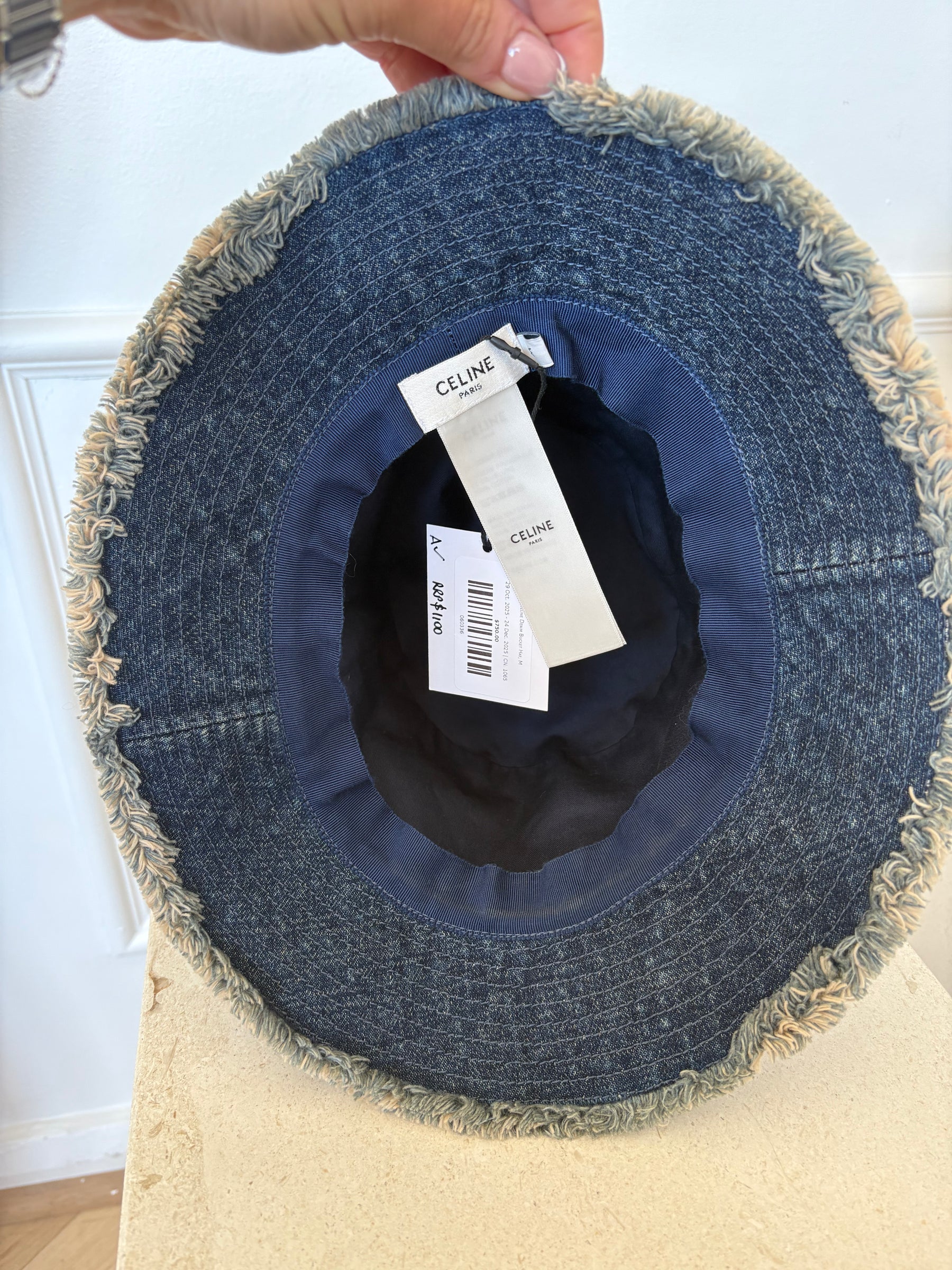 Celine Denim Bucket Hat, M