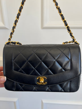 Chanel Black Leather Diana Bag