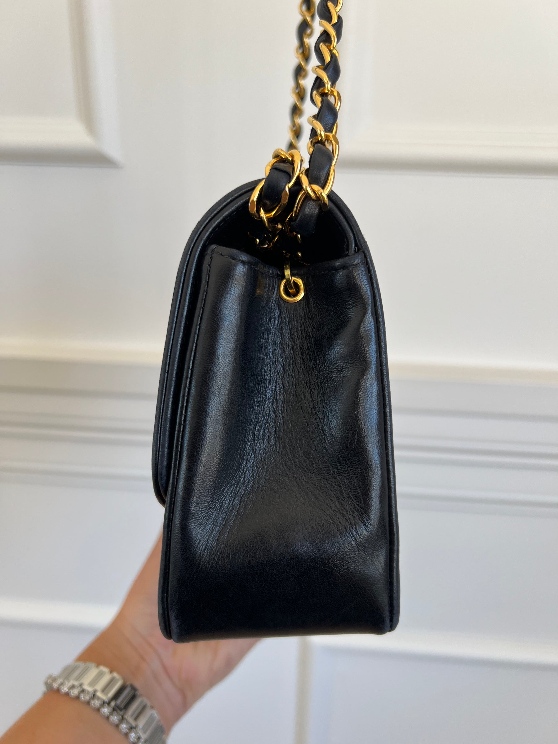 Chanel Black Leather Diana Bag