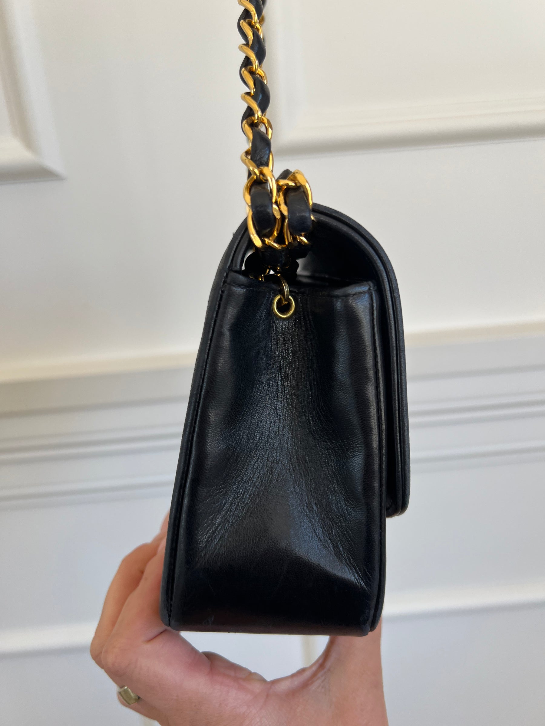 Chanel Black Leather Diana Bag