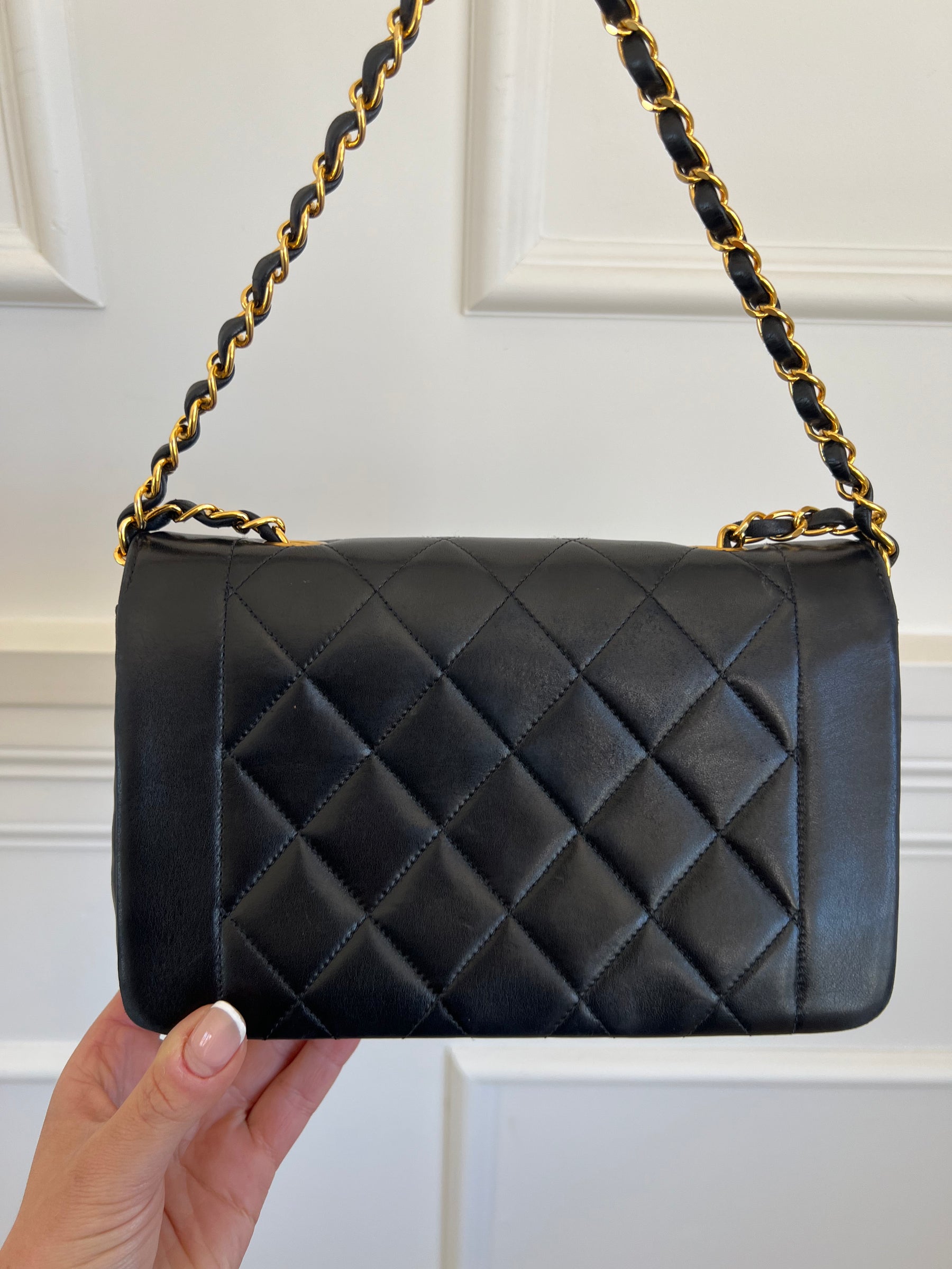 Chanel Black Leather Diana Bag