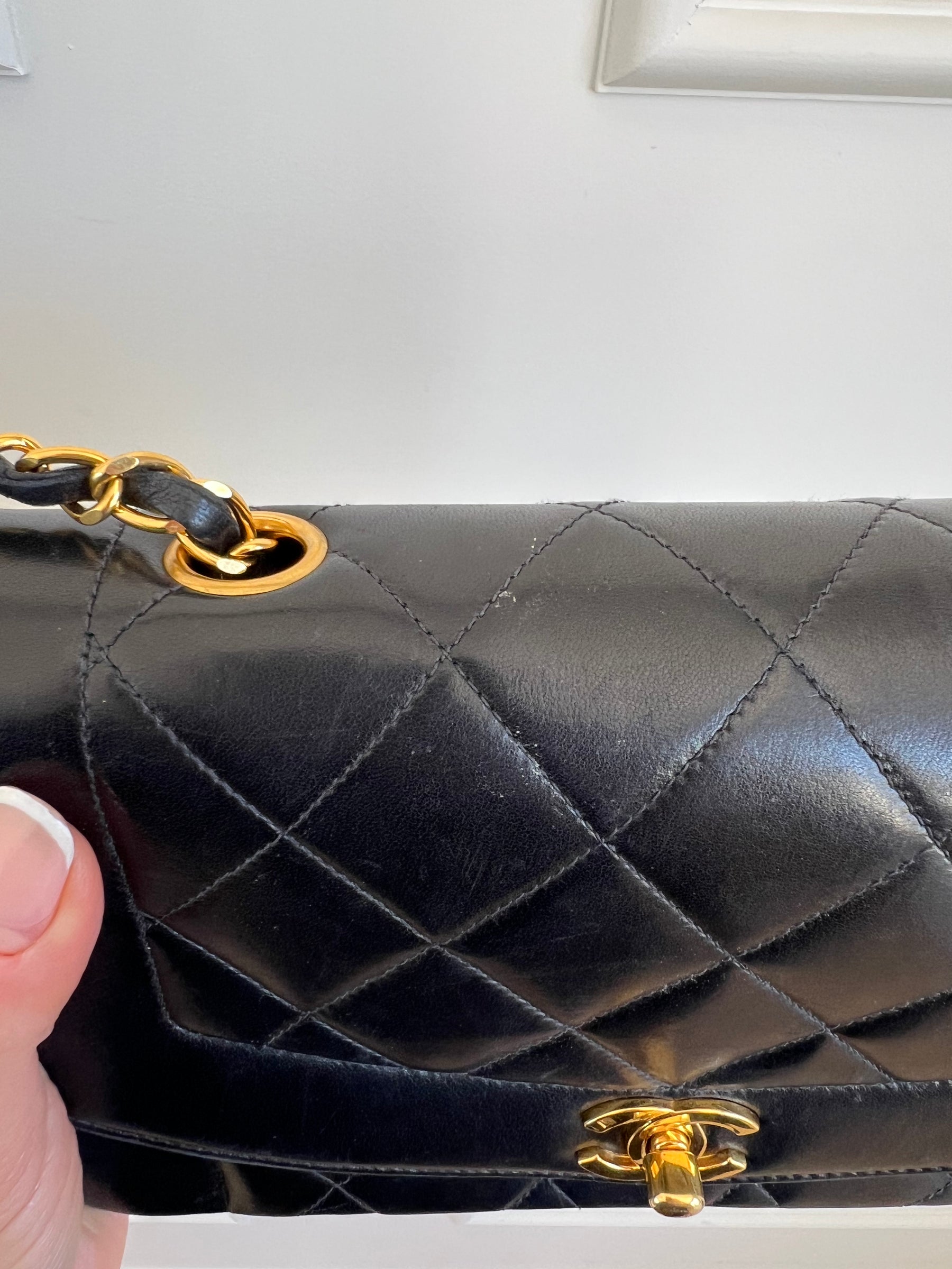 Chanel Black Leather Diana Bag