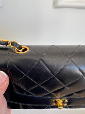 Chanel Black Leather Diana Bag