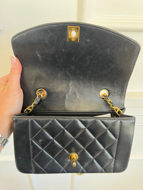 Chanel Black Leather Diana Bag