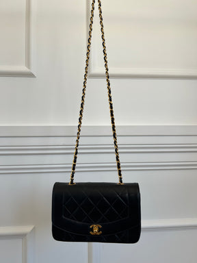 Chanel Black Leather Diana Bag