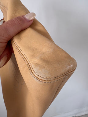 Chanel Beige Leather Tortoiseshell Mini Tote