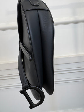 Dior Matte Black Leather Saddle Bag