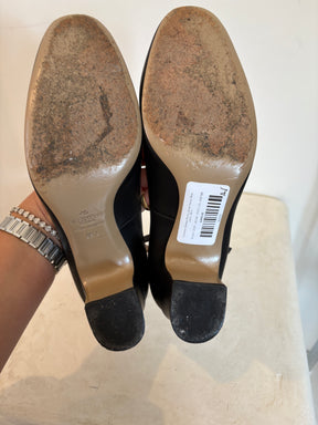 Valentino Garavani Black Leather Heeled Mary Jane's, 39.5