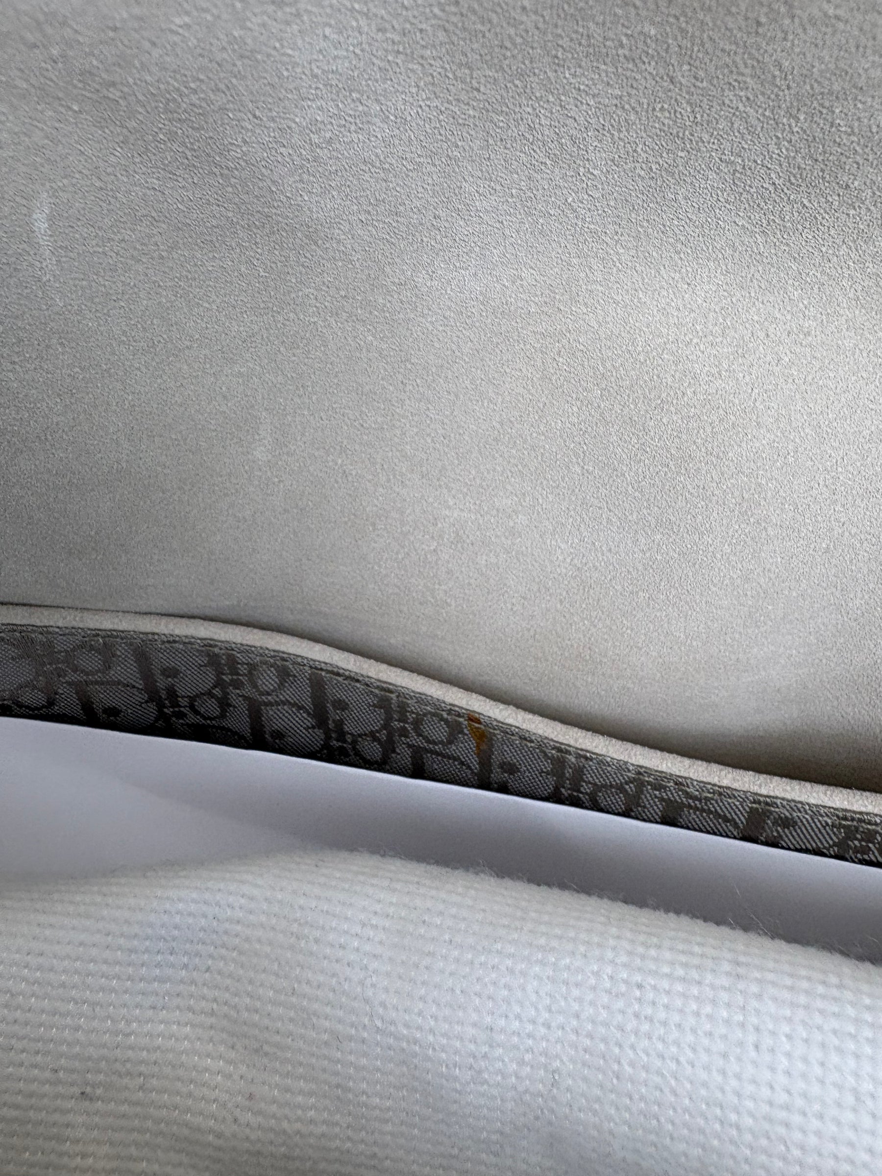 Dior Grey and Beige Suede and Leather Gaucho Saddle Bag