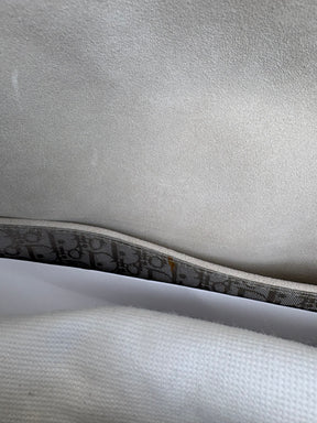 Dior Grey and Beige Suede and Leather Gaucho Saddle Bag