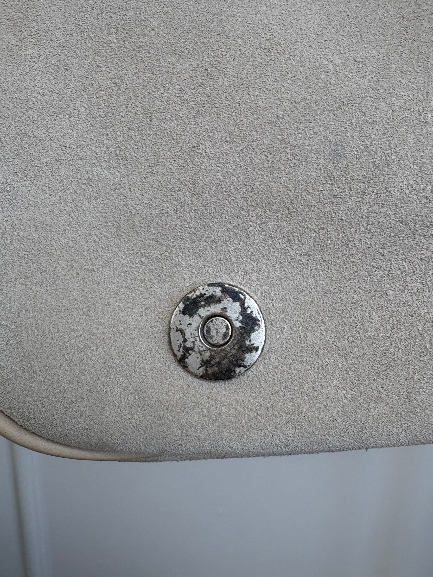 Dior Grey and Beige Suede and Leather Gaucho Saddle Bag