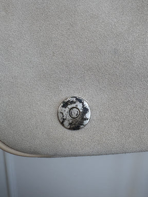 Dior Grey and Beige Suede and Leather Gaucho Saddle Bag