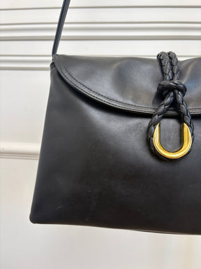 Bottega Veneta Black Leather Medium Liberta Bag