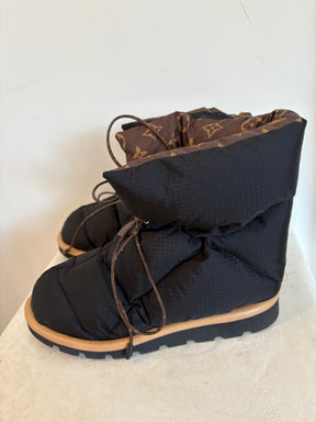 Louis Vuitton Black Nylon Monogram Pillow Boots, 40