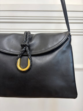 Bottega Veneta Black Leather Medium Liberta Bag