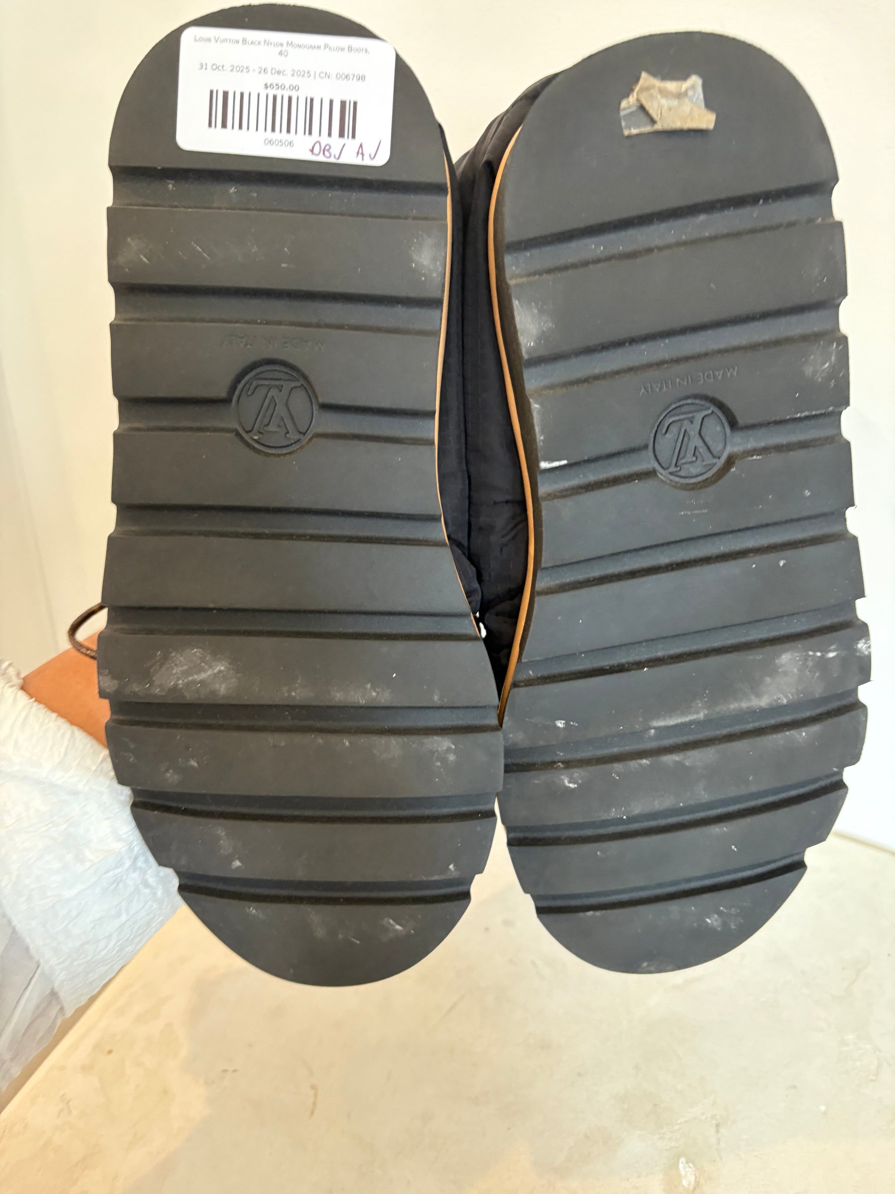 Louis Vuitton Black Nylon Monogram Pillow Boots, 40