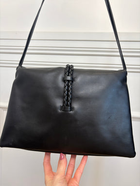 Bottega Veneta Black Leather Medium Liberta Bag