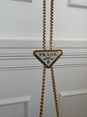 Prada Mini Saffiano Triangle Crossbody Phone Bag White