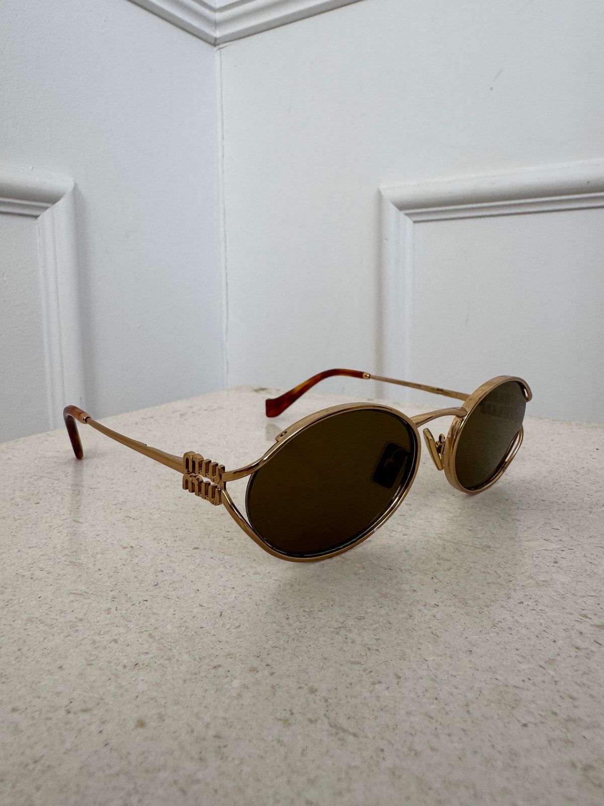 Miu Miu MU 52YS Gold Sunglasses