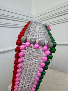 Lucy Folk Clear Multi Coloured Trim Beaded Clutch