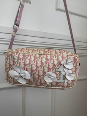 Dior Pink and White Diorissimo Trotter Pink Shoulder Bag