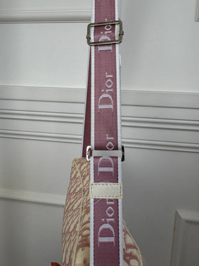 Dior Pink and White Diorissimo Trotter Pink Shoulder Bag