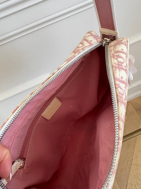 Dior Pink and White Diorissimo Trotter Pink Shoulder Bag