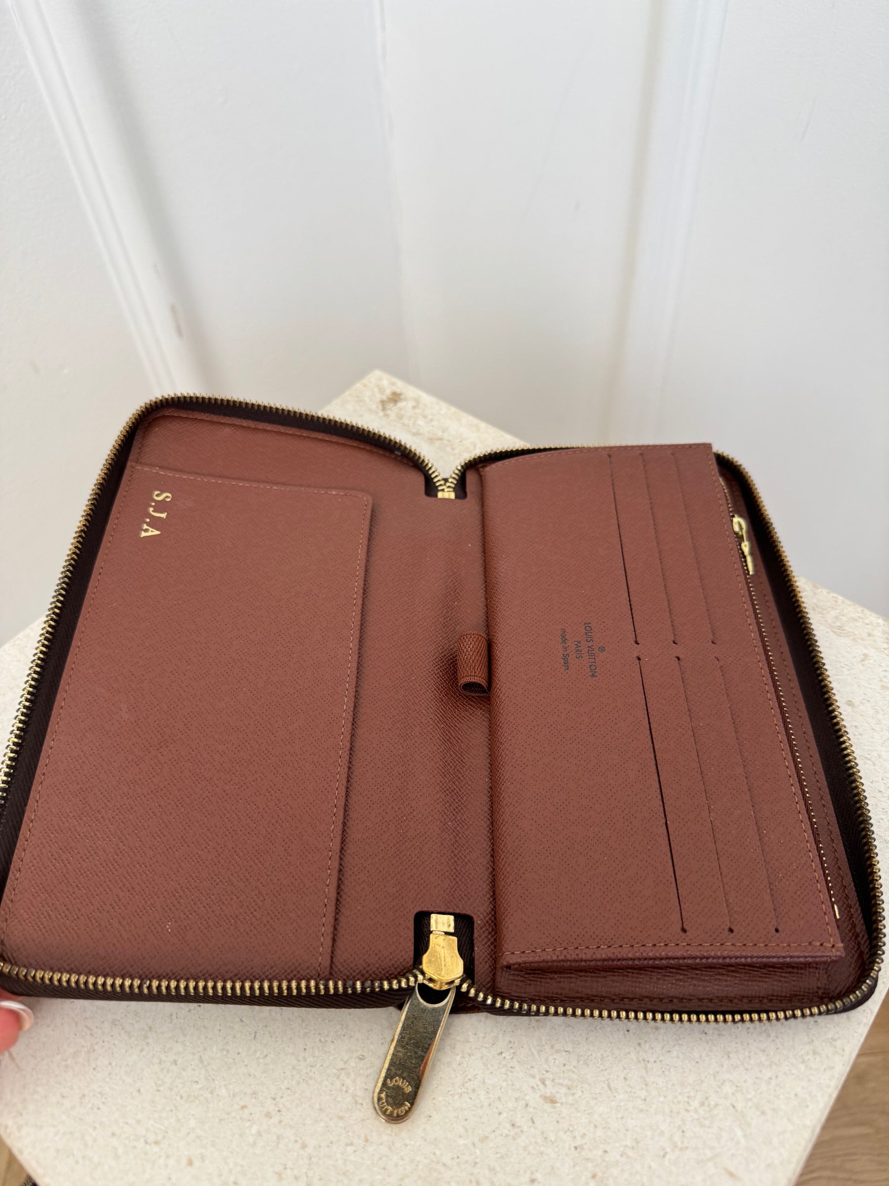 Louis Vuitton Canvas Monogram Zippy Organiser *Hot stamped with S.J.A*