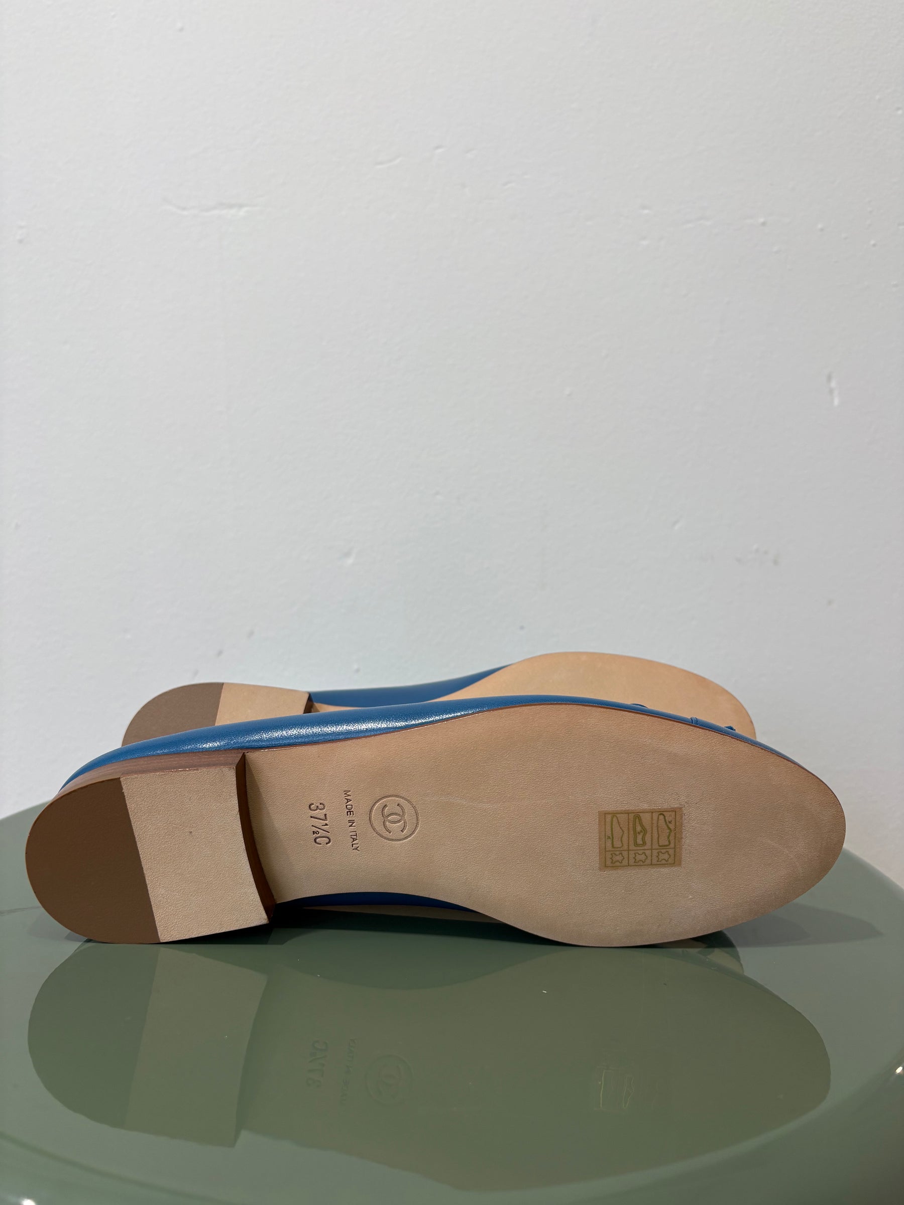Chanel Ballet Flats In King Fisher Blue, 37.5 C