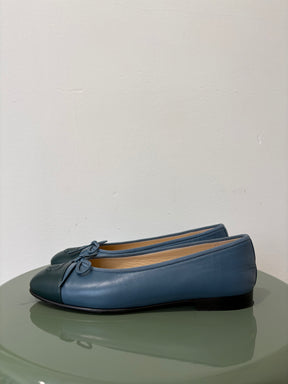 Chanel Ballet Flats Green Blue, 37.5 C