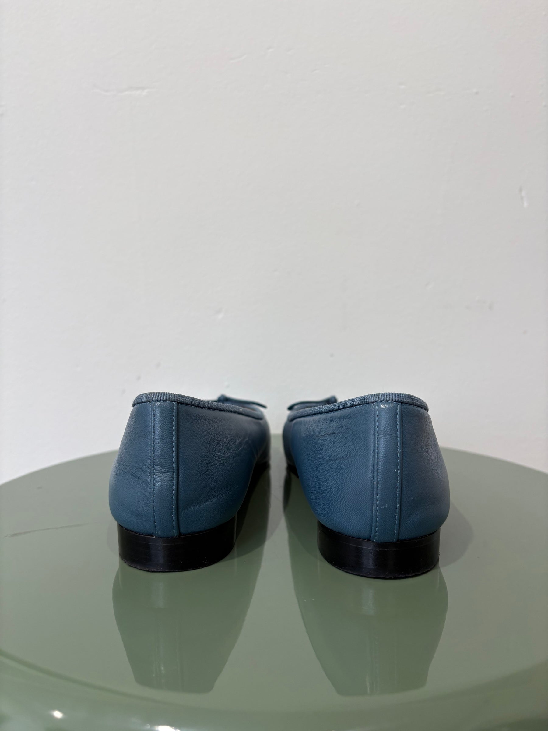 Chanel Ballet Flats Green Blue, 37.5 C