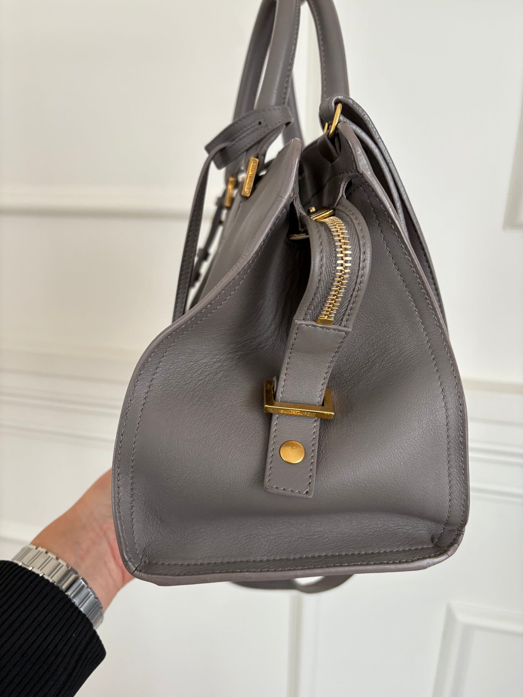 YSL Monogram Cabas leather crossbody bag