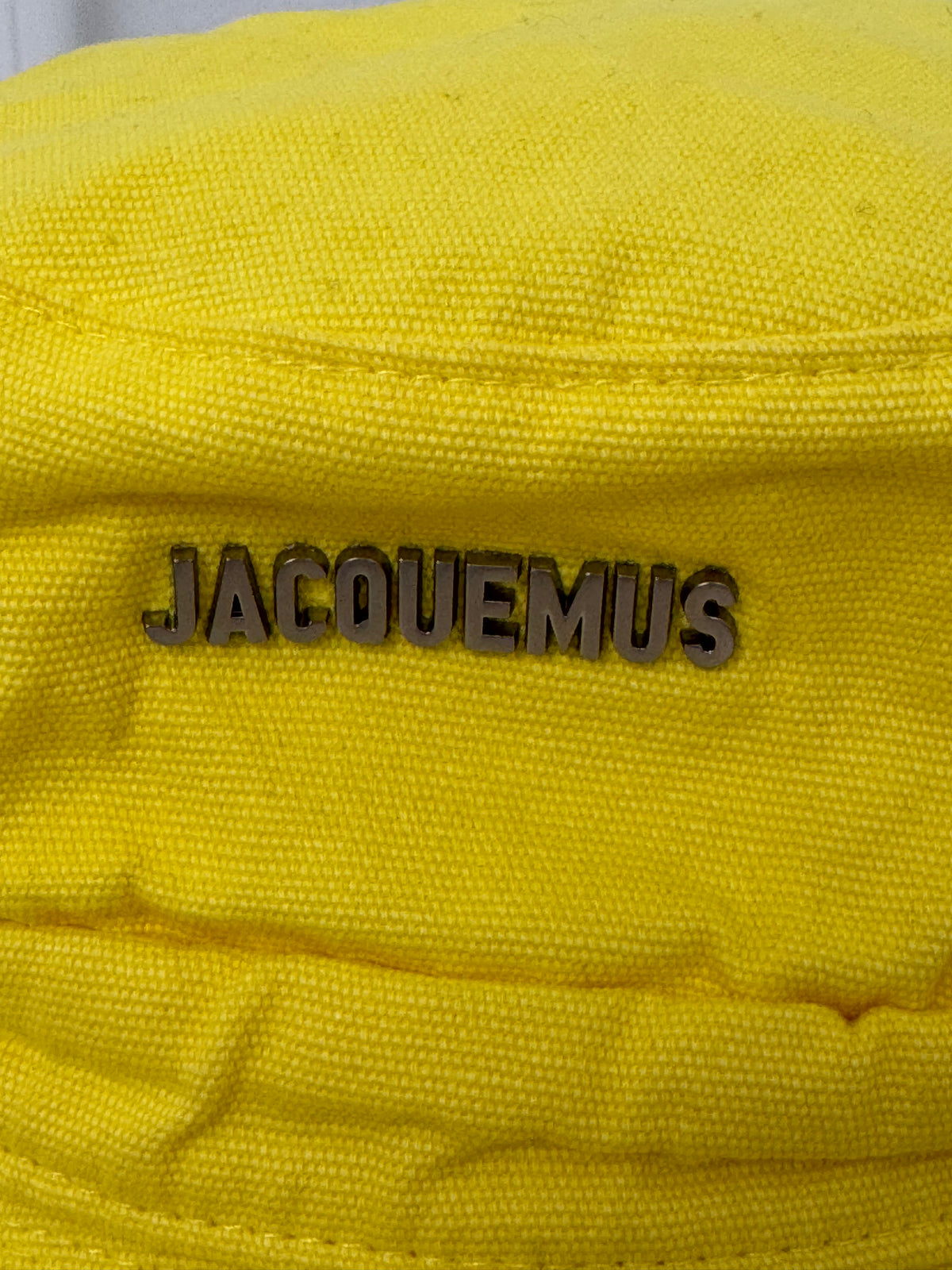 Jacquemus Yellow Canvas Logo Bucket Hat, 60