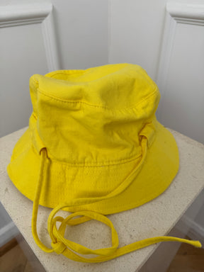 Jacquemus Yellow Canvas Logo Bucket Hat, 60