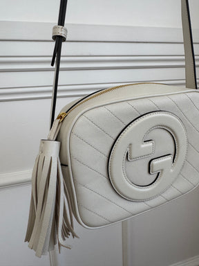 Gucci White Leather Blondie Camera Bag