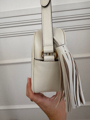 Gucci White Leather Blondie Camera Bag