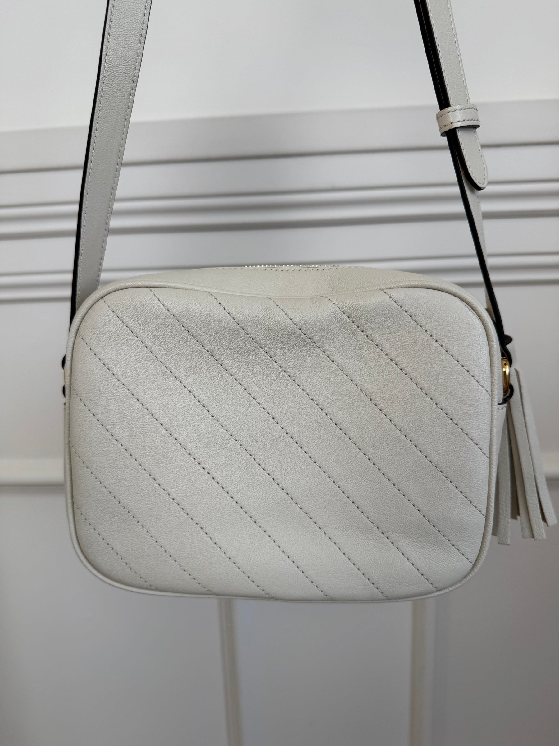 Gucci White Leather Blondie Camera Bag