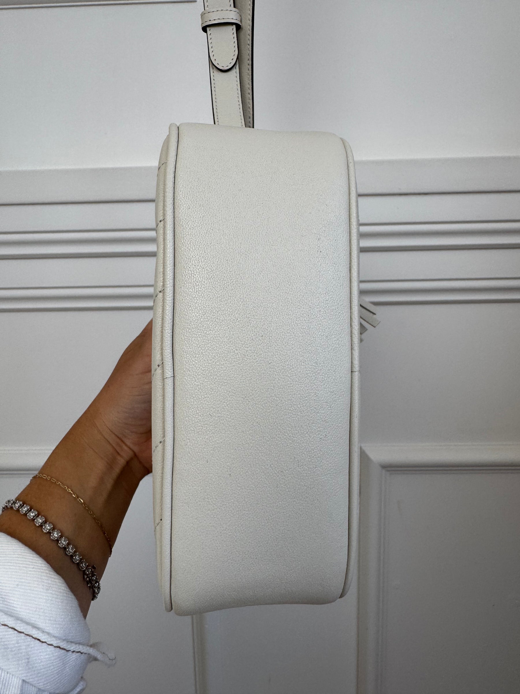 Gucci White Leather Blondie Camera Bag