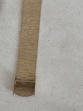 Isabel Marant Gold Tone Oval Watch with Blue Suede Interchangeable Strap