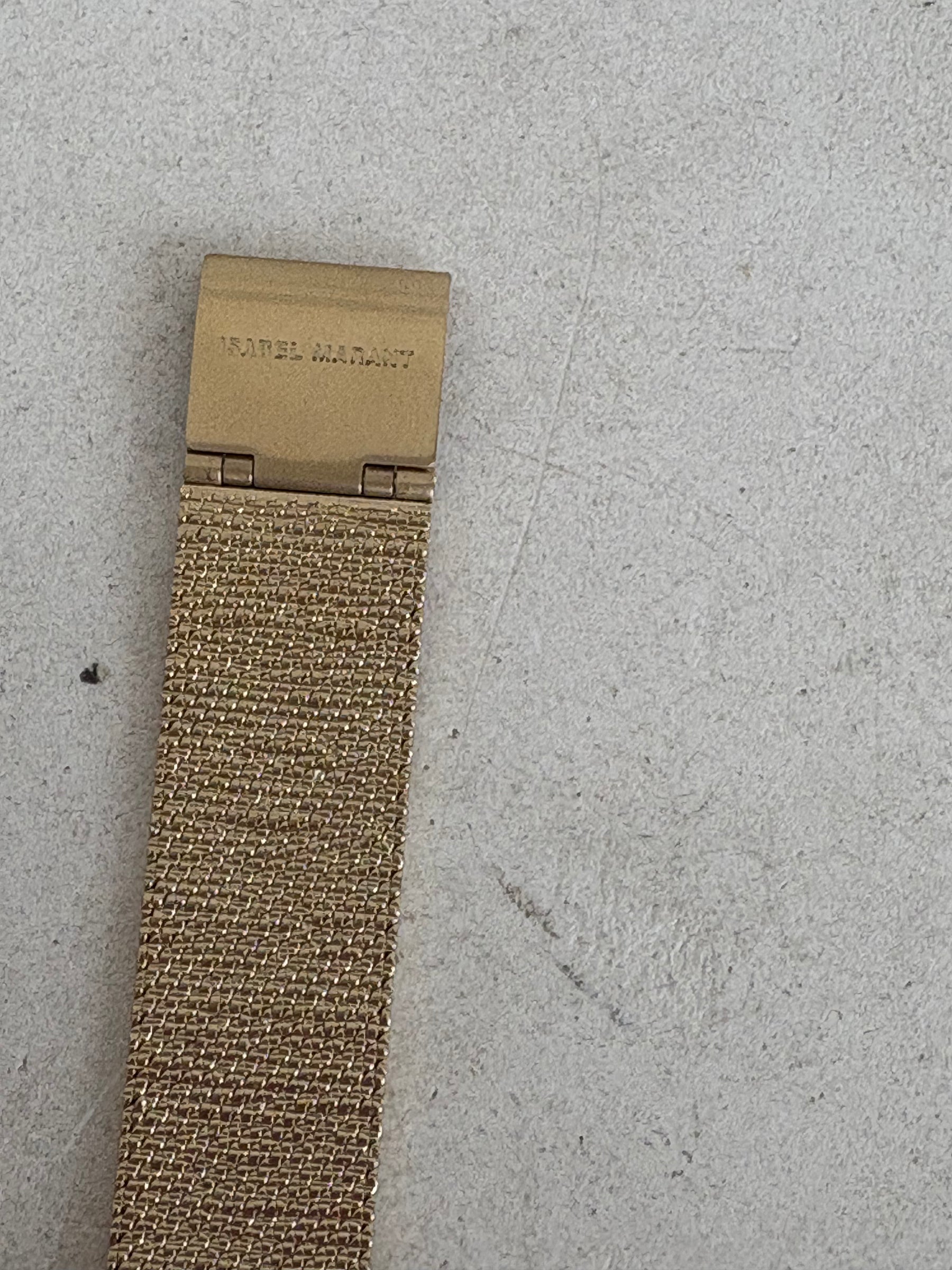 Isabel Marant Gold Tone Oval Watch with Blue Suede Interchangeable Strap