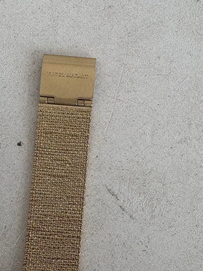 Isabel Marant Gold Tone Oval Watch with Blue Suede Interchangeable Strap