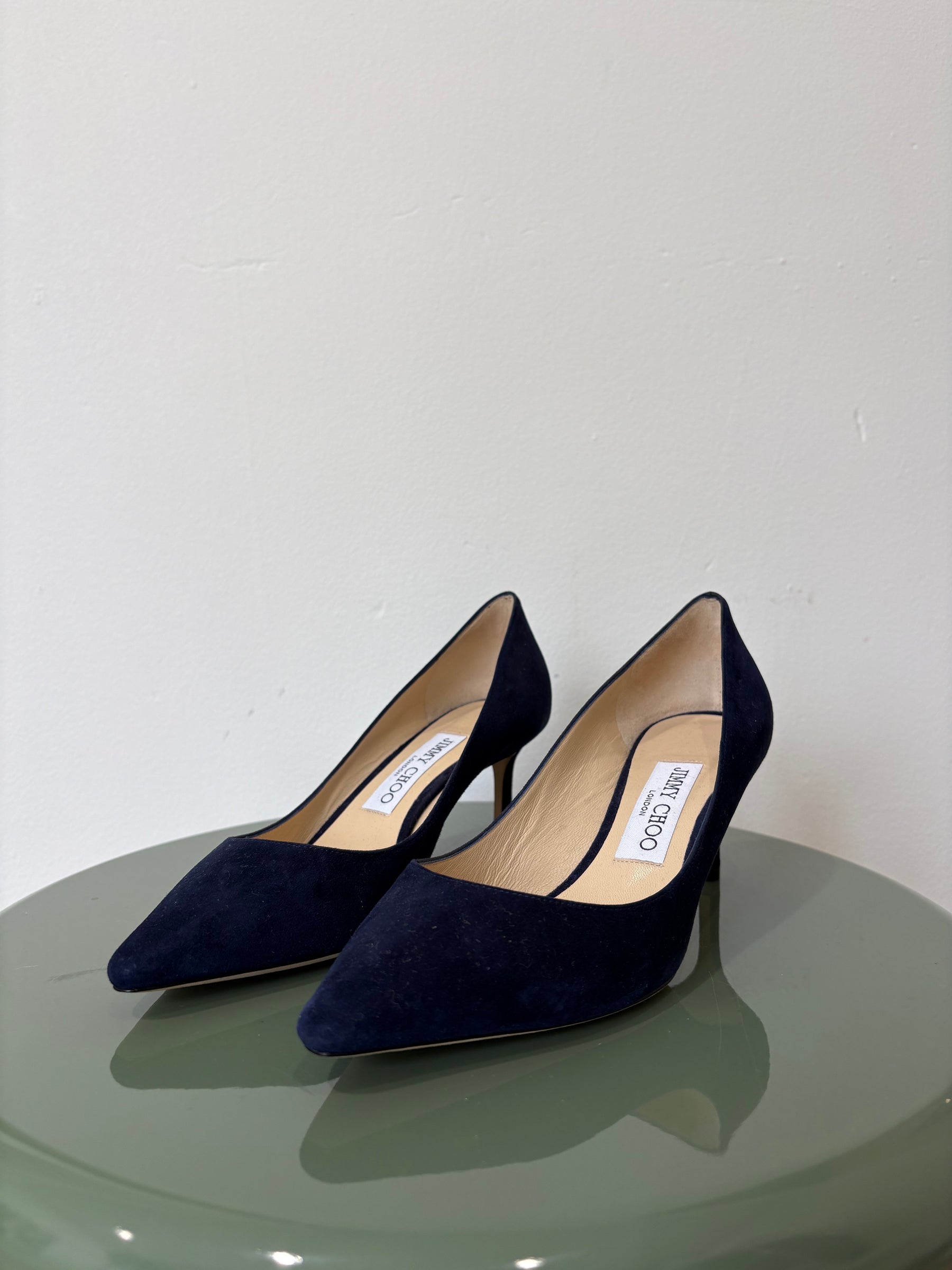 Jimmy Choo Romy Navy Suede Pump, 36.5