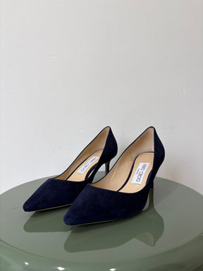 Jimmy Choo Romy Navy Suede Pump, 36.5