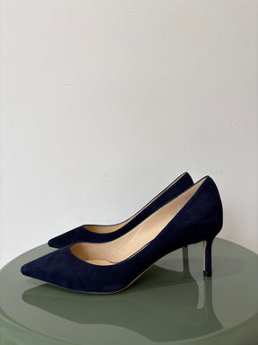 Jimmy Choo Romy Navy Suede Pump, 36.5