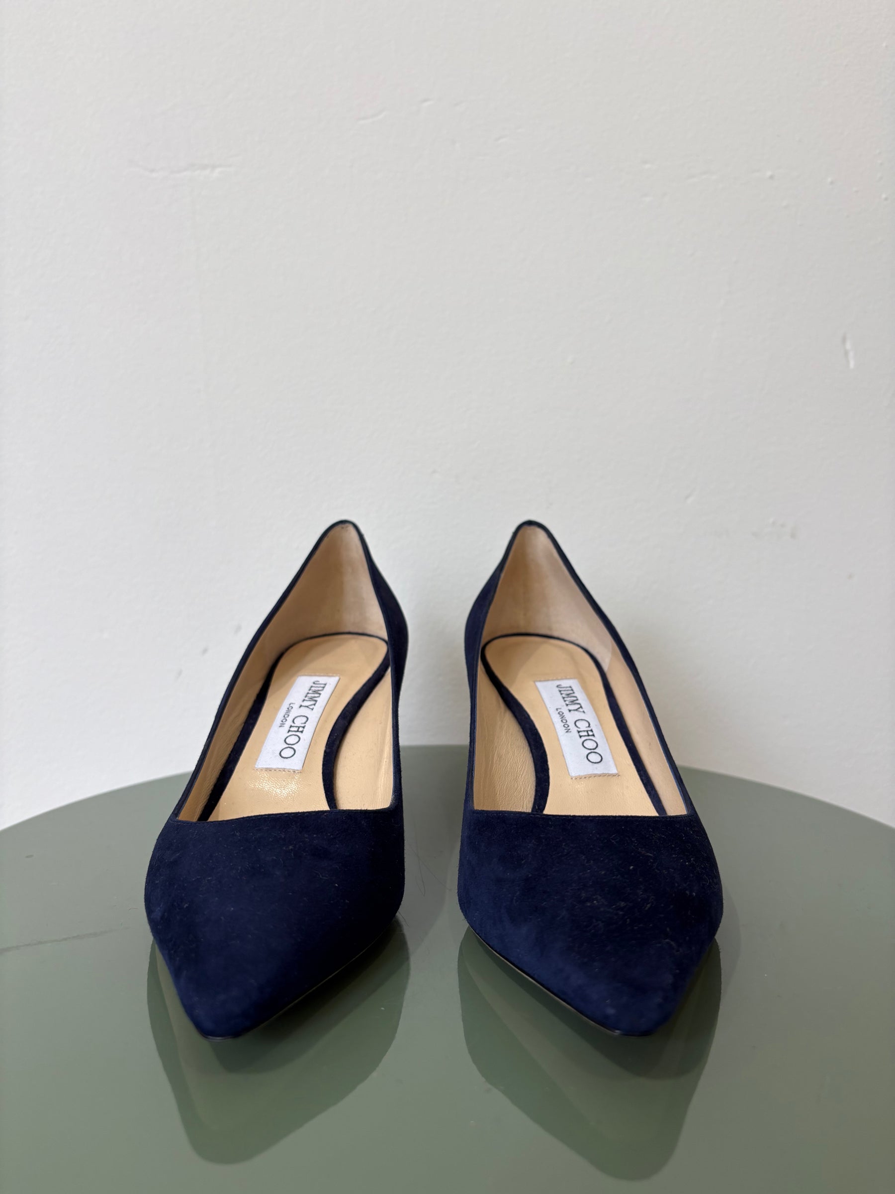 Jimmy Choo Romy Navy Suede Pump, 36.5