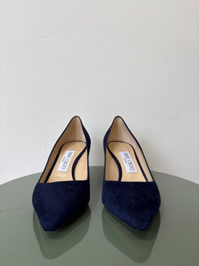 Jimmy Choo Romy Navy Suede Pump, 36.5