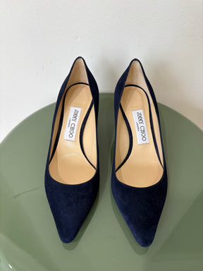 Jimmy Choo Romy Navy Suede Pump, 36.5