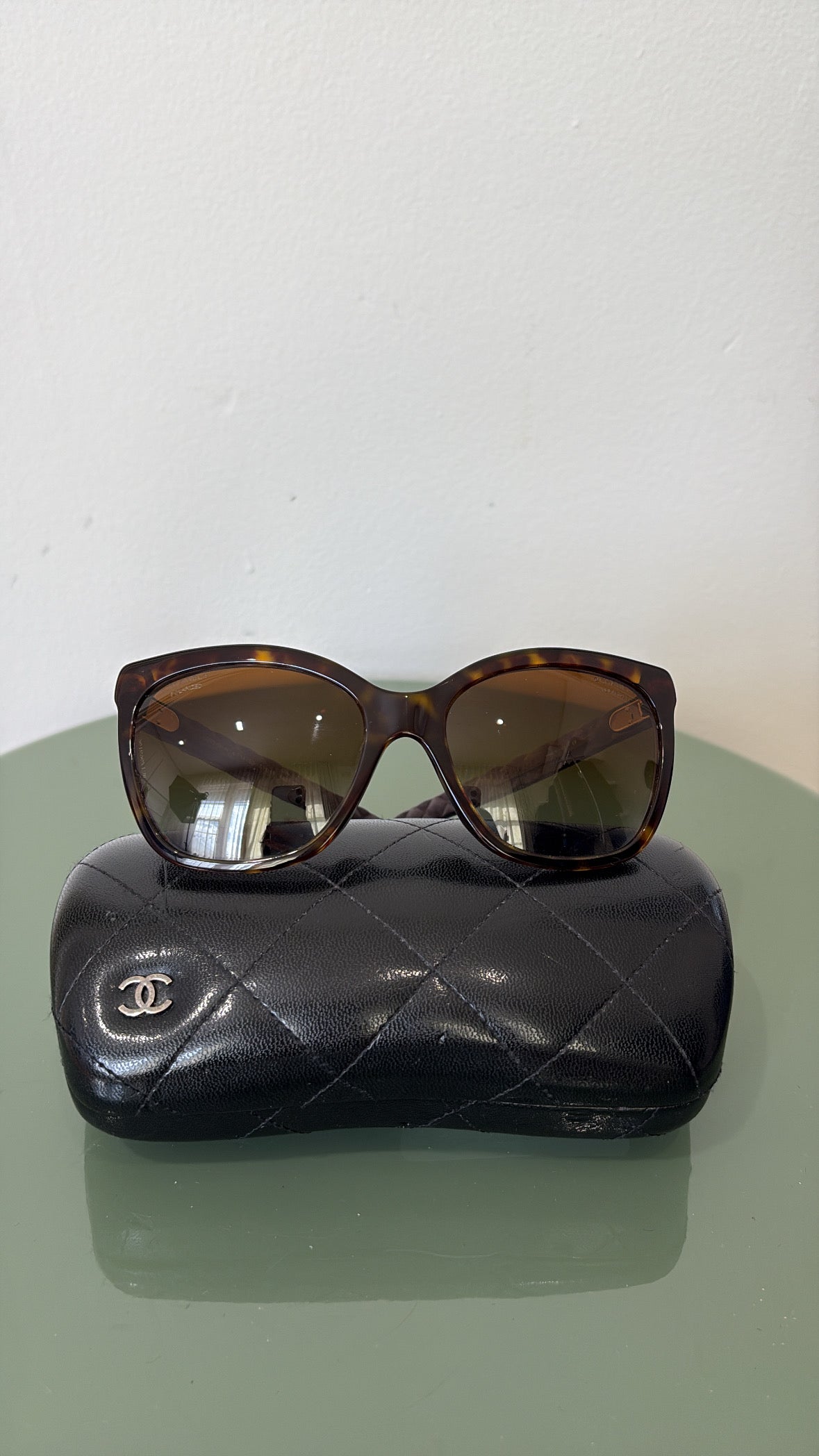 Chanel Butterfly Polarized Sunglasses Tortoishell